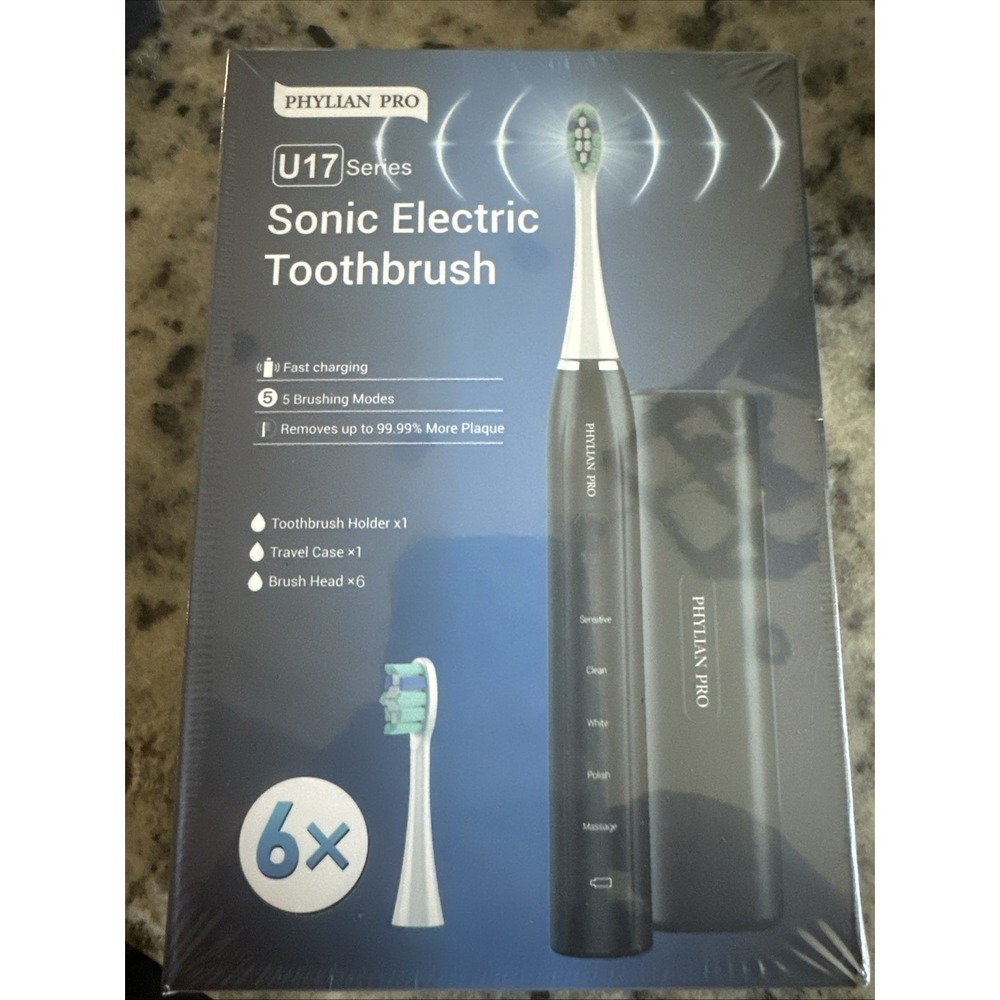 Phylian Pro U17 series Sonic Electric Toothbrush Rechargeable 5 brushing modes.